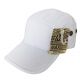 Curved Bill Army Cadet Cap, Plain Breathable Flat Top Military Hat, White