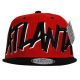 Embroidered Snapback Hat, State Patch Cap, #02 ATLANTA, red.
