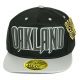 PVC Embroidered Snapback, 3D Silicone Patch Cap, #06 OAKLAND, Black