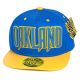PVC Embroidered Snapback, 3D Silicone Patch Cap, #07 OAKLAND, blue.