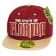 PVC Embroidered Snapback, 3D Silicone Patch Cap, #13 FLORIDA, burgundy, red.