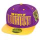 PVC Embroidered Snapback, 3D Silicone Patch Cap, #16 LOUISIANA, purple