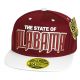 PVC Embroidered Snapback, 3D Silicone Patch Cap, #17 ALABAMA, burgundy, dark red