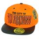PVC Embroidered Snapback, 3D Silicone Patch Cap, #29 SAN FRANCISCO, orange