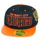 PVC Embroidered Snapback, 3D Silicone Patch Cap, #39 CHICAGO, black