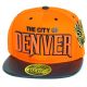 PVC Embroidered Snapback, 3D Silicone Patch Cap, #43 DENVER, orange