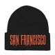 3D Embroidered Skull Cap, Embroidery Patch Beanies, #20 SAN FRANCISCO