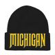 3D Embroidered Skull Cap, Embroidery Patch Beanies, #30 MICHIGAN