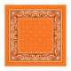 100% Cotton Paisley Bandana Scarf, Head Wrap Double Sided Print, Orange (21 inch)