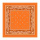 100% Cotton Paisley Bandana Scarf, Head Wrap Double Sided Print, Orange (21 inch)