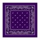 100% Cotton Paisley Bandana Scarf, Head Wrap Double Sided Print, Purple (21 inch)