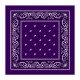 100% Cotton Paisley Bandana Scarf, Head Wrap Double Sided Print, Purple (21 inch)