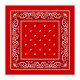 100% Cotton Paisley Bandana Scarf, Head Wrap Double Sided Print, Red (21 inch)