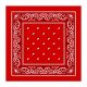 100% Cotton Paisley Bandana Scarf, Head Wrap Double Sided Print, Red (21 inch)