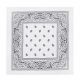 100% Cotton Paisley Bandana Scarf, Head Wrap Double Sided Print, White (21 inch)