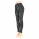 Women's High Waisted Tummy Control Fashion Leggings, Active Leggings Pants for Women, #20 Black & White Simple Stripe
