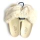 Furry Faux Fur Fuzzy Slippers Cute Fluffy Sandals, Beige, 24 Pairs