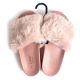 Furry Faux Fur Fuzzy Slippers Cute Fluffy Sandals, Pink, 24 Pairs