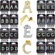 Cubic Zirconia Alphabet Jewelry, Gold & Rhodium, Initial Earrings, 01-08