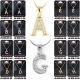 Cubic Zirconia Alphabet Jewelry, Gold & Rhodium, Initial Necklaces, 01-08