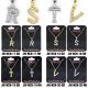 Cubic Zirconia Alphabet Jewelry, Gold & Rhodium, Initial Necklaces, 17-20