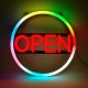LED OPEN Circle Neon Sign for Business, Electronic Lighted Board, OPEN (16 inch)