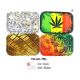 Metal Tobacco Cigarette Rolling Tray, Large, Gold, Money, Gradation Weeds, Weed design available.