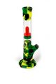 Silicone Glass Hybrid Straight Pipe Bong with Glass Bowl