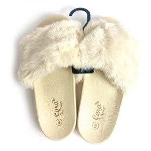 Women's Furry Faux Fur Fuzzy Slippers Cute Fluffy Sandals, Pink Color (Size  Mix), 24 Pairs