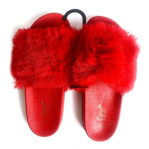 Women's Furry Faux Fur Fuzzy Slippers Cute Fluffy Sandals, Pink Color (Size  Mix), 24 Pairs