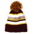 Cuff Pom Pom Stripe Knit Beanie, Premium Plain Skull Slouch Hat Cap, Burgundy & Gold