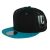 Two Color Plain Flat Bill Snapback Hat, Premium Classic, Black & Aqua