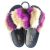Furry Faux Fur Fuzzy Slippers Cute Fluffy Sandals, Mix Color, 24 Pairs
