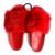Furry Faux Fur Fuzzy Slippers Cute Fluffy Sandals, Red, 24 Pairs