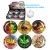 Glass Ashtray, Circle Round, Weed Designs, Small, 6 Set (3.125 inch)