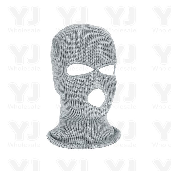 3-Hole Knitted Full Face Cover Ski Face Mask Adult Winter Balaclava Warm  Wool Knit Full Face Mask 