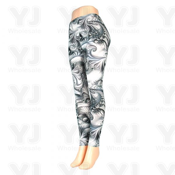 Women's High Waisted Tummy Control Fashion Leggings, Active Leggings Pants  for Women, #17 Black Floral Pattern