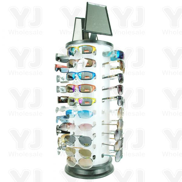 Turntable Turning Rotating Display with Mirror, Rack Holder Stand Display  for 40 Set Sunglasses Eyewear Glasses (Empty)