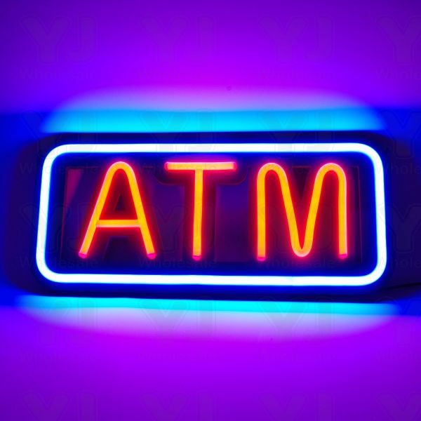 LED ATM Neon Sign for Business, Electronic Lighted Board, ATM (20 x inch)