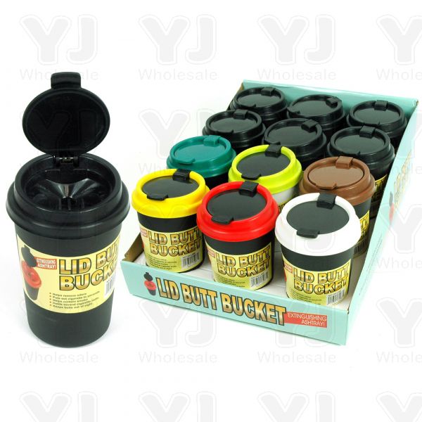 Plastic Bucket Car Ashtray Multi Color